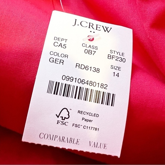 NWT J. Crew Paperbag Coral Mini Linen Cotton Blend Skirt Spring 2022 - Picture 4 of 8